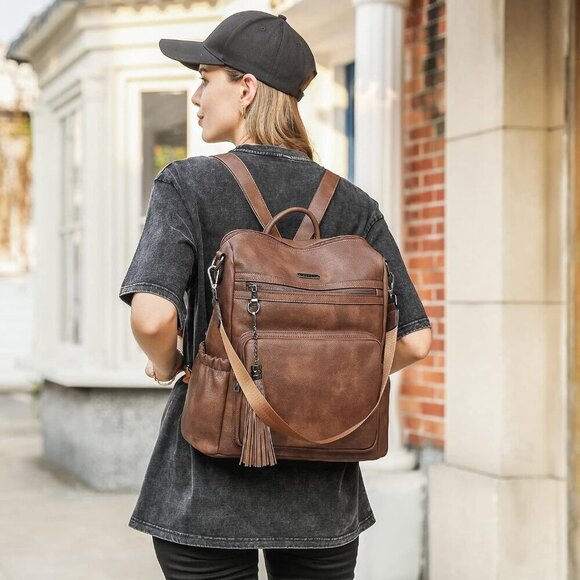 Women\'s 0-0 Two-toned Brown Fashion Designer Lady Shoulder Bags Backpack Purse main image 6